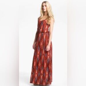 Ella Moss Red and Blue Printed Maxi Dress